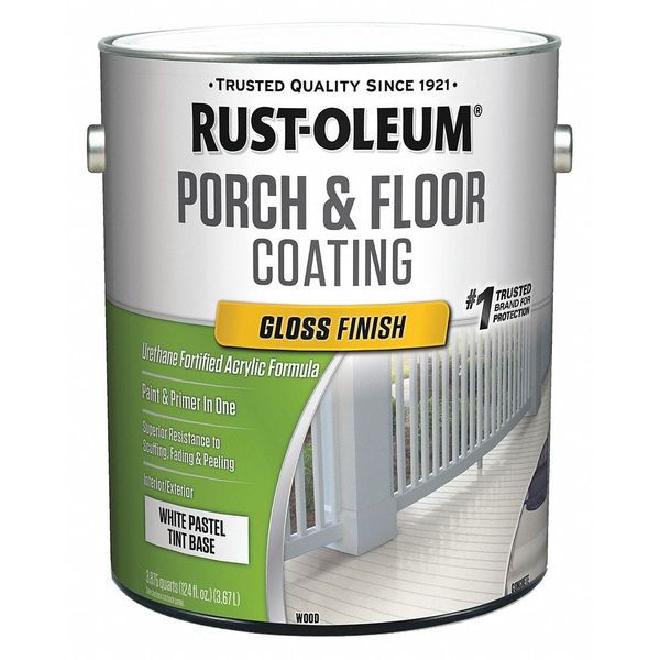 1 gal Floor Coating, Gloss Finish, White Pastel Tint Base, Water Base