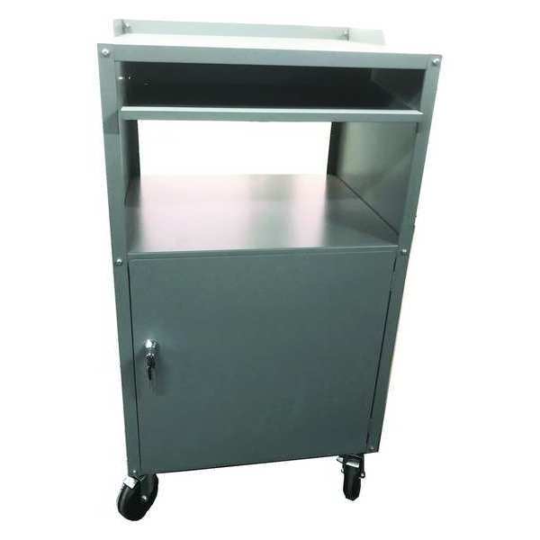 Mobile Computer Cabinet, Gray, PC, Steel
