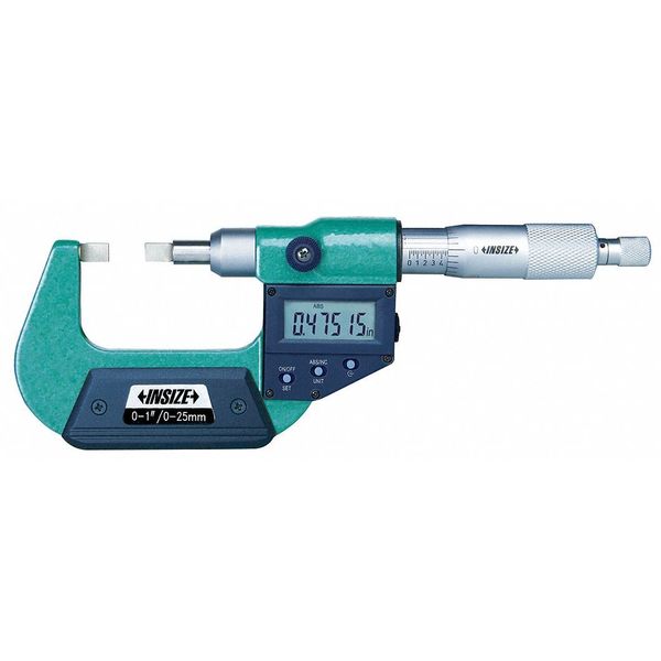 Electronic Blade Micrometer, Flat Anvil