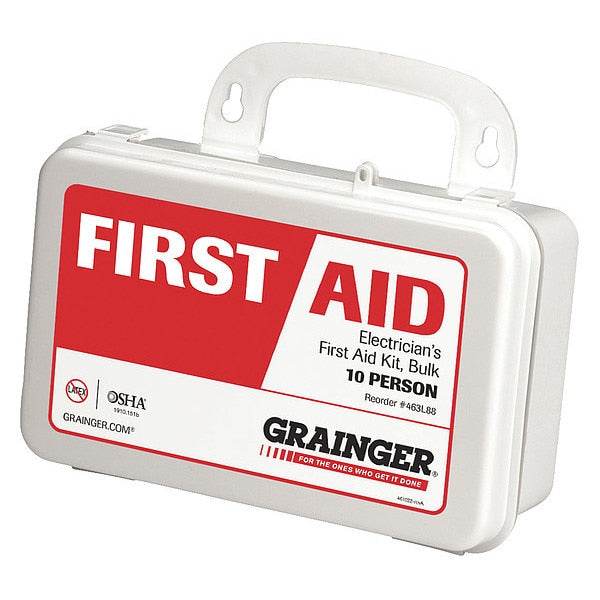 First Aid Kit, Plastic, 10 Person