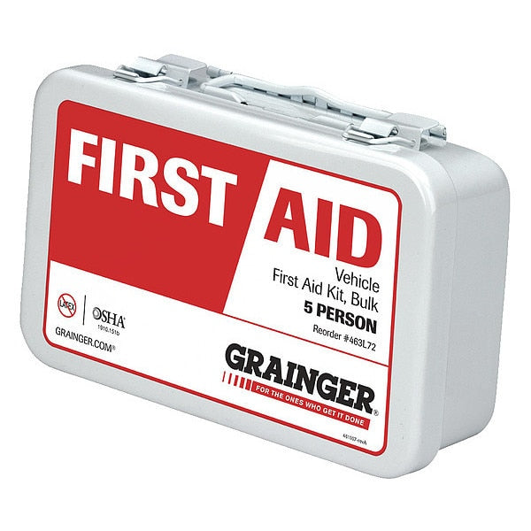 First Aid Kit, Metal, 5 Person