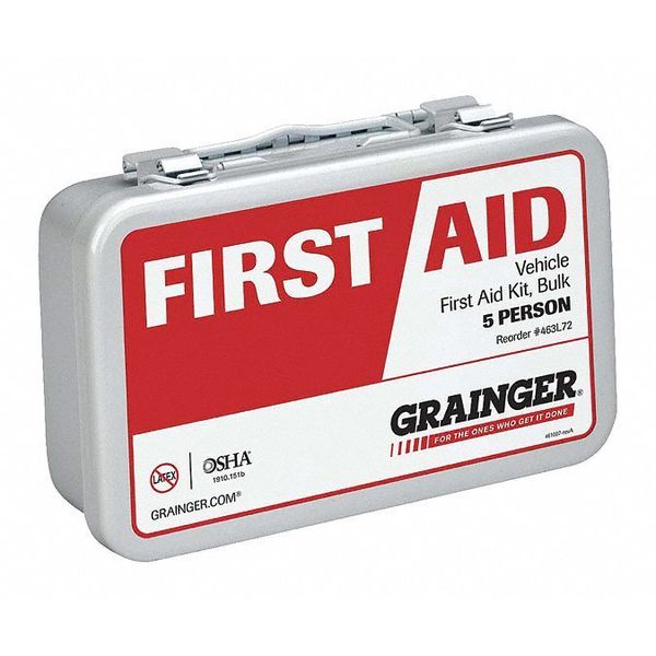 First Aid Kit, Metal, 5 Person