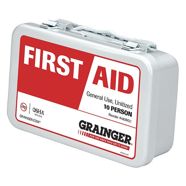 First Aid Kit, Metal, 10 Person