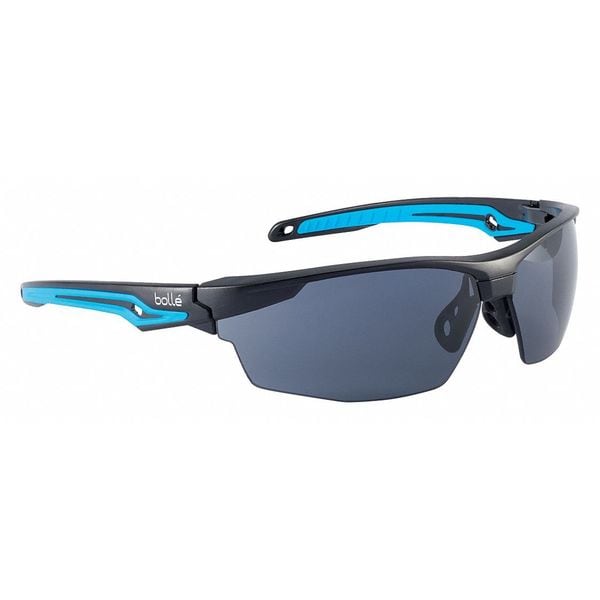 Safety Glasses, Wraparound Smoke Polycarbonate Lens, Anti-Fog, Scratch-Resistant