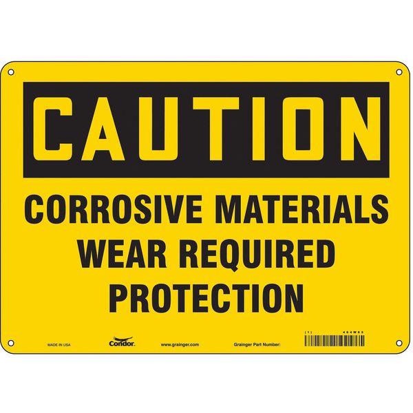 Safety Sign, 10 in Height, 14 in Width, Aluminum, Horizontal Rectangle, English, 464W85