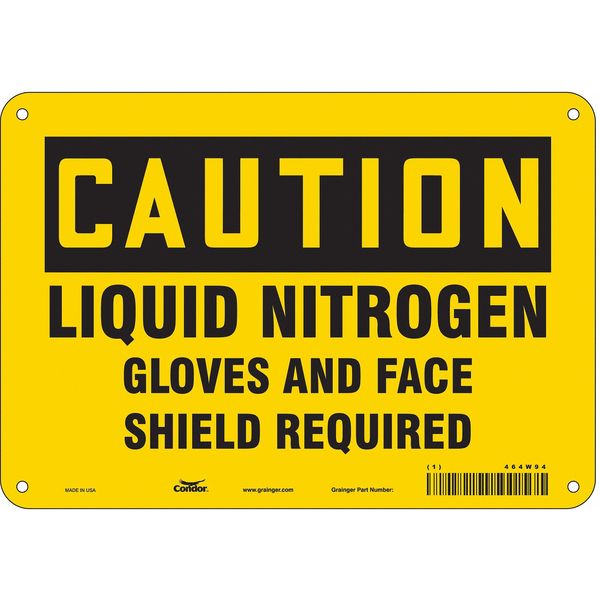 Safety Sign, 7 in Height, 10 in Width, Aluminum, Vertical Rectangle, English, 464W94