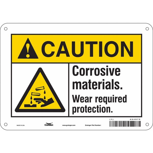 Safety Sign, 7 in Height, 10 in Width, Aluminum, Vertical Rectangle, English, 464X75