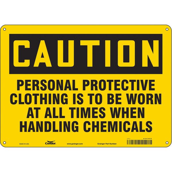 Safety Sign, 10 in Height, 14 in Width, Aluminum, Horizontal Rectangle, English, 464X08
