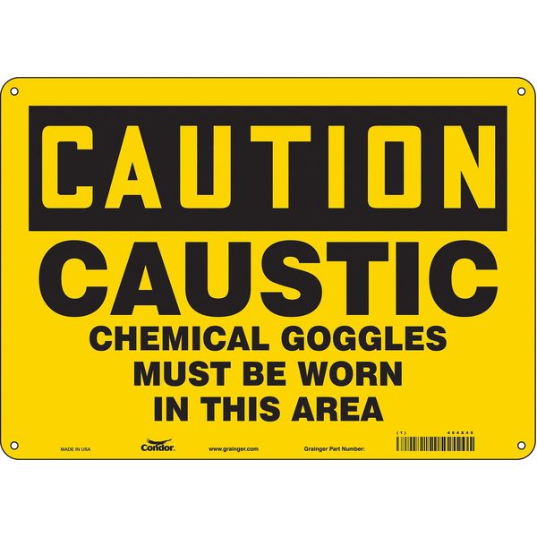 Safety Sign, 10 in Height, 14 in Width, Aluminum, Horizontal Rectangle, English, 464X40