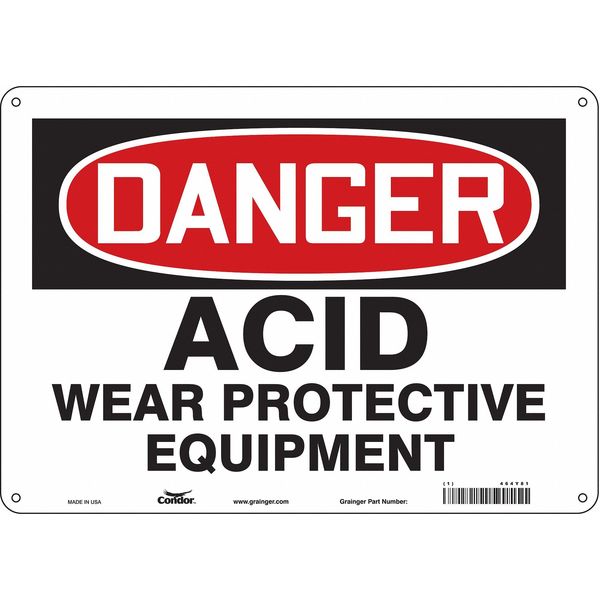 Safety Sign, 10 in Height, 14 in Width, Aluminum, Horizontal Rectangle, English, 464Y81