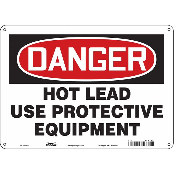 Safety Sign, 10 in Height, 14 in Width, Aluminum, Horizontal Rectangle, English, 464Y93