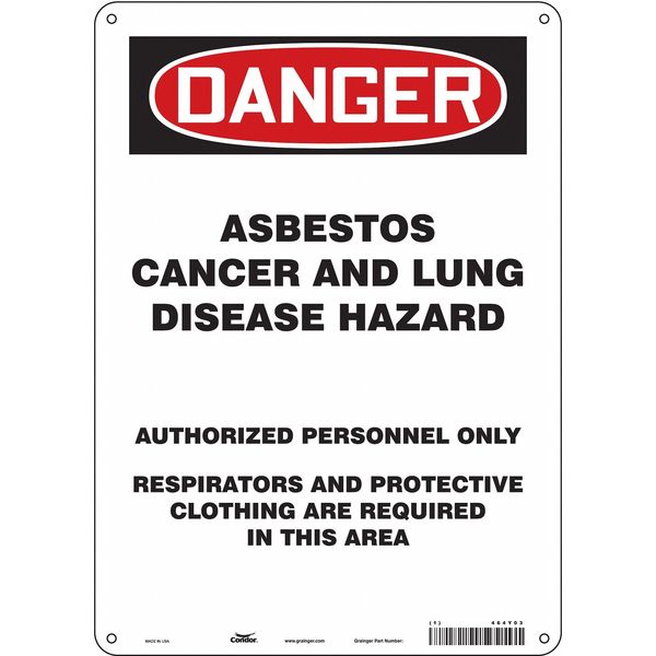 Safety Sign, 14 in Height, 10 in Width, Aluminum, Vertical Rectangle, English, 464Y03