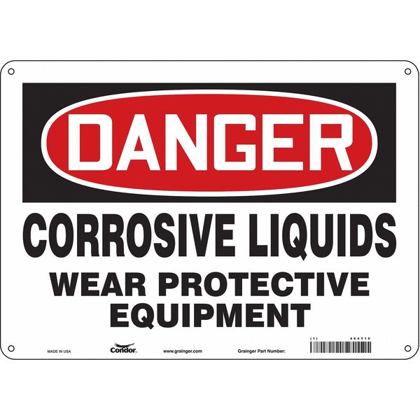Safety Sign, 10 in Height, 14 in Width, Aluminum, Horizontal Rectangle, English, 464Y10