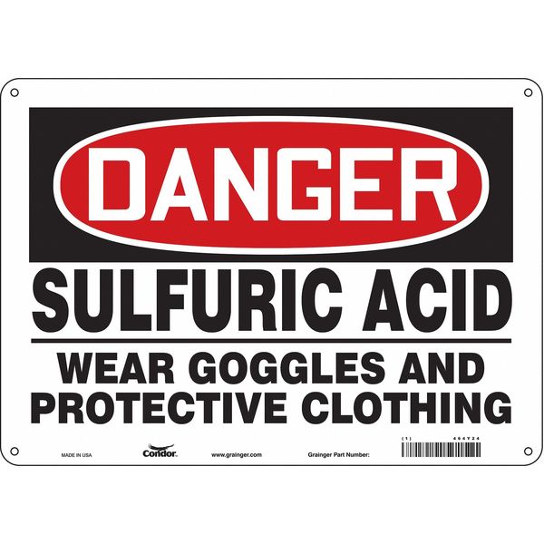 Safety Sign, 10 in Height, 14 in Width, Aluminum, Horizontal Rectangle, English, 464Y24