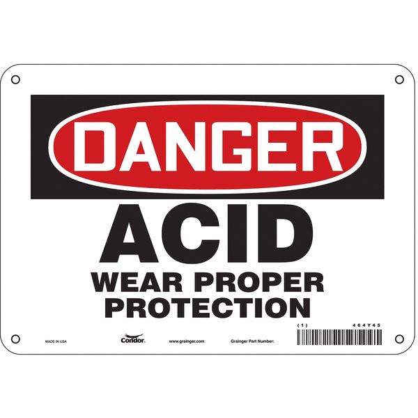 Safety Sign, 7 in Height, 10 in Width, Aluminum, Vertical Rectangle, English, 464Y45