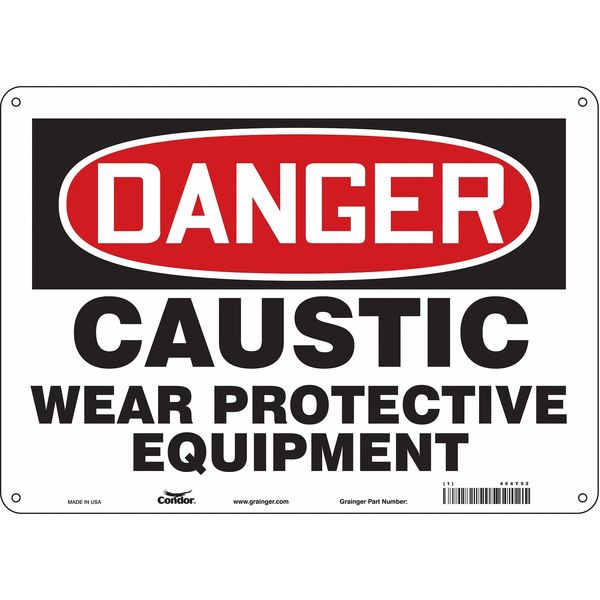 Safety Sign, 10 in Height, 14 in Width, Aluminum, Horizontal Rectangle, English, 464Y52