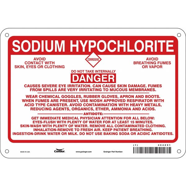 Safety Sign, 7 in Height, 10 in Width, Aluminum, Vertical Rectangle, English, 464Z91