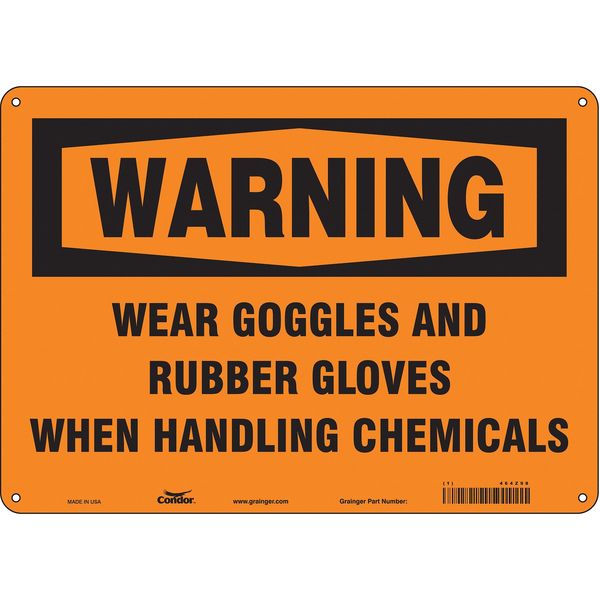 Safety Sign, 10 in Height, 14 in Width, Aluminum, Horizontal Rectangle, English, 464Z98