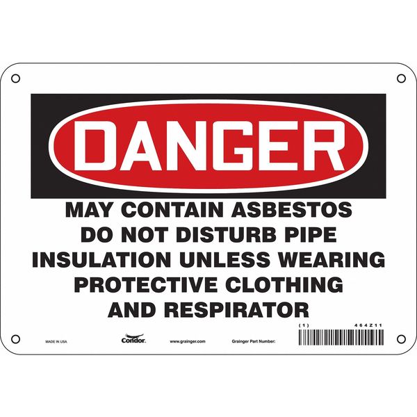 Safety Sign, 7 in Height, 10 in Width, Aluminum, Vertical Rectangle, English, 464Z11