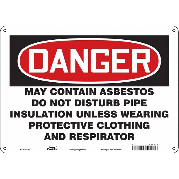 Safety Sign, 10 in Height, 14 in Width, Aluminum, Horizontal Rectangle, English, 464Z12