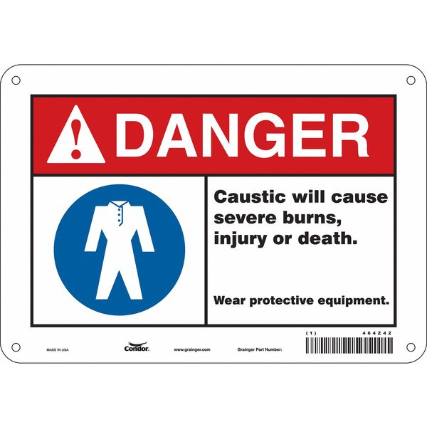 Safety Sign, 7 in Height, 10 in Width, Aluminum, Vertical Rectangle, English, 464Z42