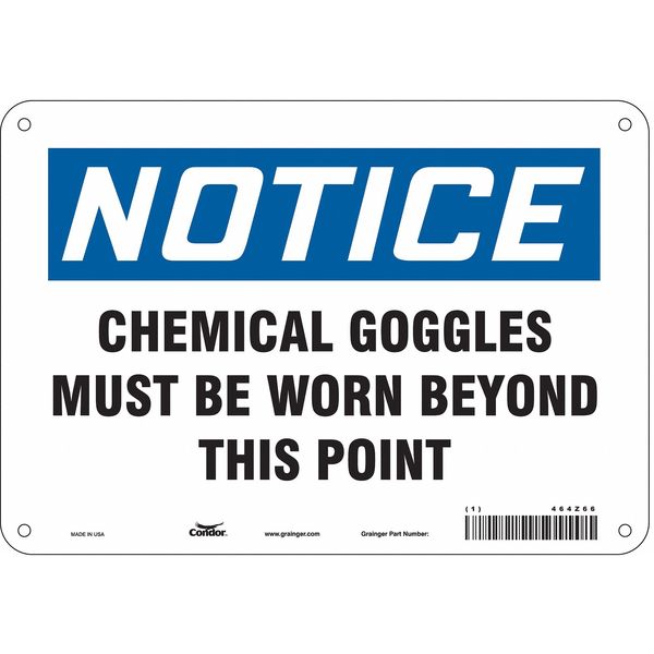 Safety Sign, 7 in Height, 10 in Width, Aluminum, Vertical Rectangle, English, 464Z66