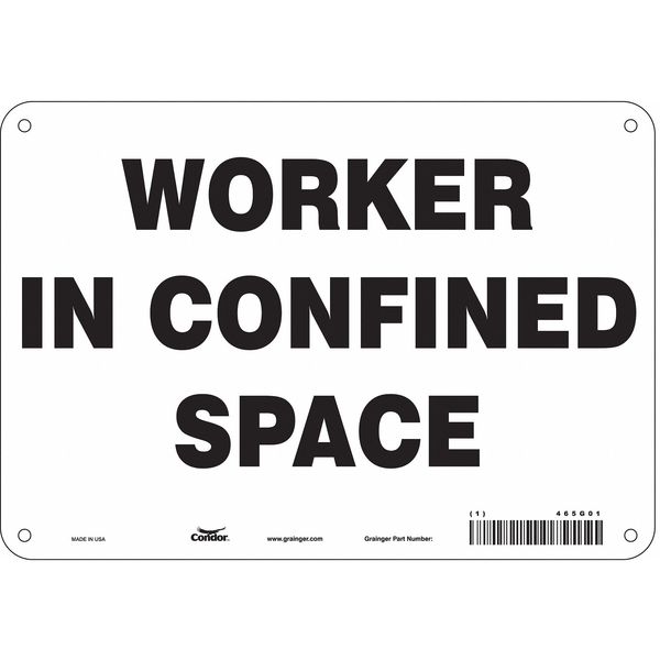 Safety Sign, 7 in Height, 10 in Width, Aluminum, Vertical Rectangle, English, 465G01