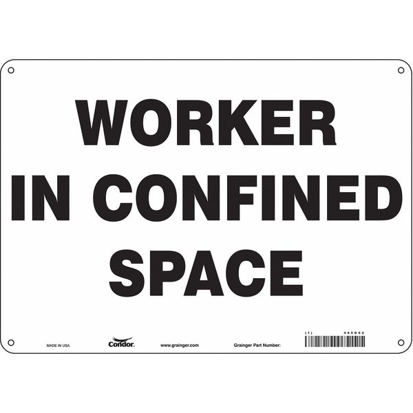 Safety Sign, 10 in Height, 14 in Width, Aluminum, Horizontal Rectangle, English, 465G02