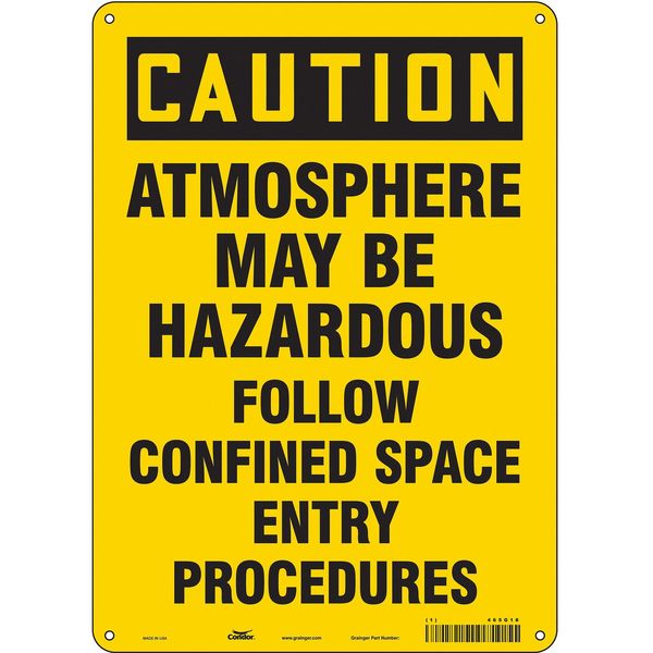Safety Sign, 14 in Height, 10 in Width, Aluminum, Vertical Rectangle, English, 465G18