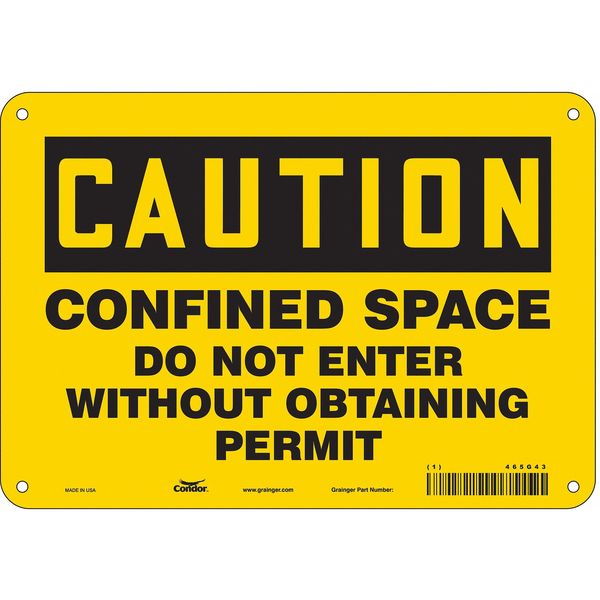 Safety Sign, 7 in Height, 10 in Width, Fiberglass, Vertical Rectangle, English