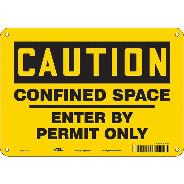 Safety Sign, 7 in Height, 10 in Width, Aluminum, Vertical Rectangle, English, 465G49