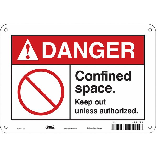 Safety Sign, 7 in Height, 10 in Width, Aluminum, Vertical Rectangle, English, 465H79