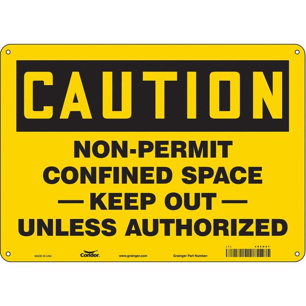 Safety Sign, 10 in Height, 14 in Width, Aluminum, Horizontal Rectangle, English, 465H07