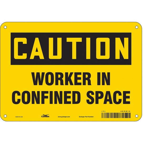 Safety Sign, 7 in Height, 10 in Width, Aluminum, Vertical Rectangle, English, 465H14