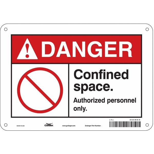 Safety Sign, 7 in Height, 10 in Width, Aluminum, Vertical Rectangle, English, 465H54