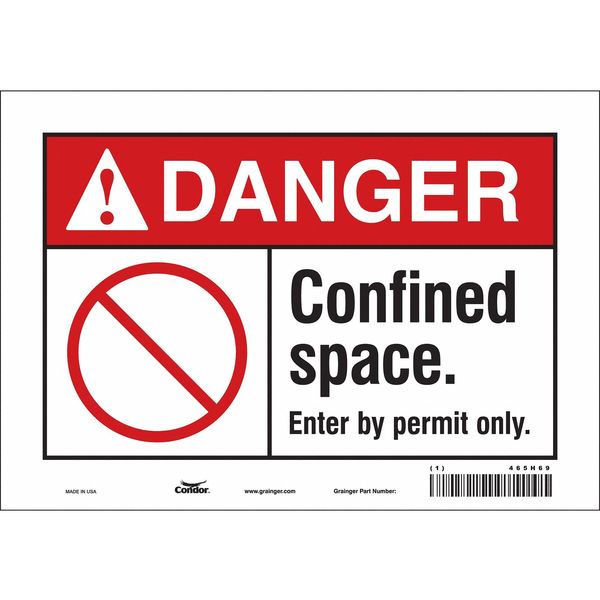 Safety Sign, 7 in Height, 10 in Width, Vinyl, Vertical Rectangle, English, 465H69