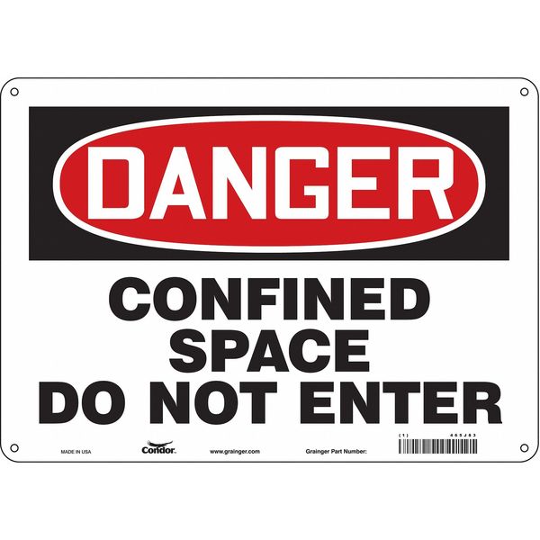 Safety Sign, 10 in Height, 14 in Width, Aluminum, Horizontal Rectangle, English, 465J83