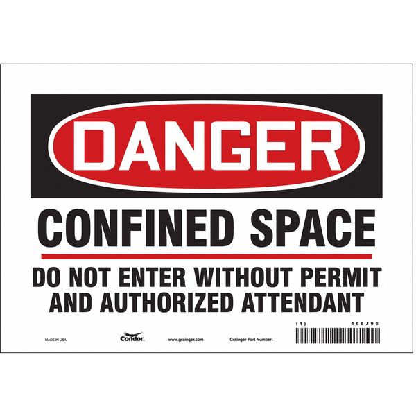 Safety Sign, 7 in Height, 10 in Width, Vinyl, Vertical Rectangle, English, 465J96