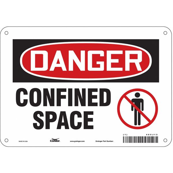 Safety Sign, 7 in Height, 10 in Width, Aluminum, Vertical Rectangle, English, 465J13