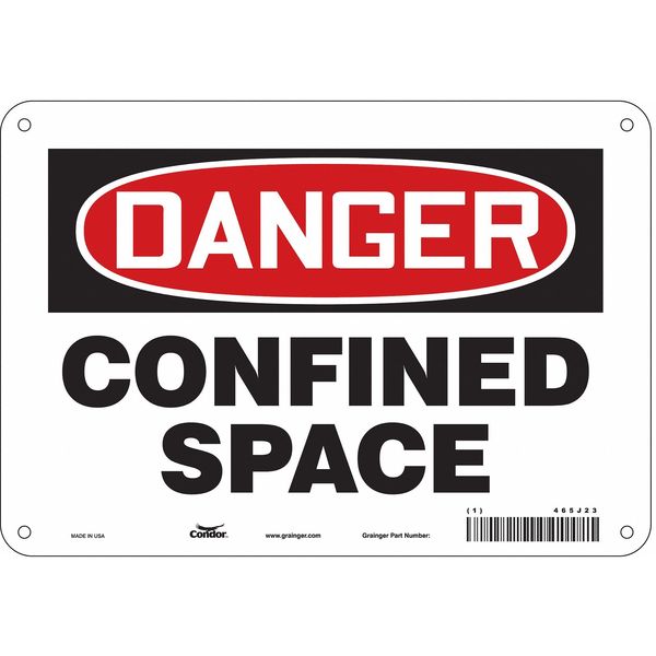 Safety Sign, 7 in Height, 10 in Width, Fiberglass, Vertical Rectangle, English, 465J23