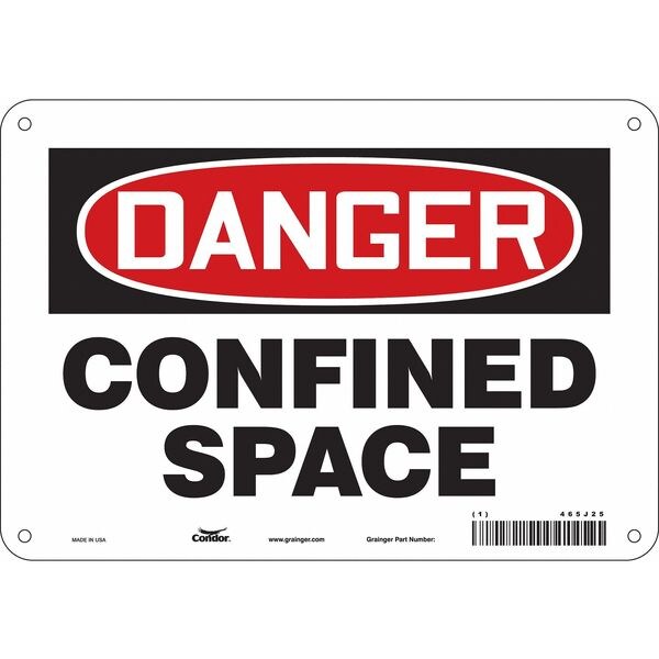Safety Sign, 7 in Height, 10 in Width, Polyethylene, Vertical Rectangle, English, 465J25