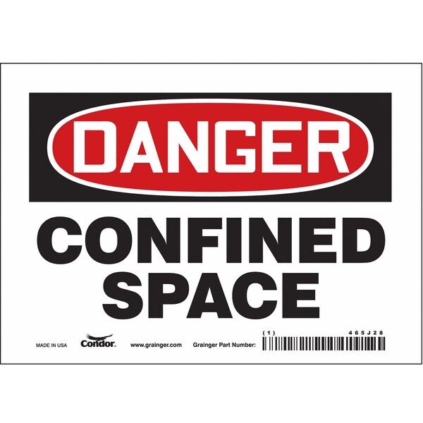 Safety Sign, 5 in Height, 7 in Width, Vinyl, Horizontal Rectangle, English, 465J28