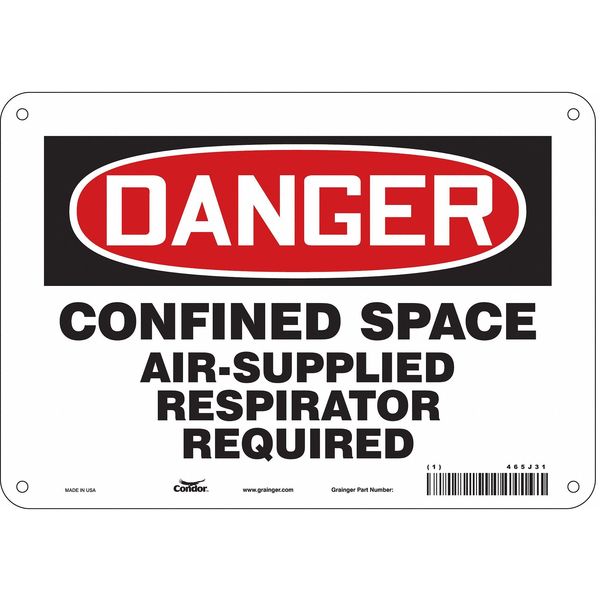 Safety Sign, 7 in Height, 10 in Width, Aluminum, Vertical Rectangle, English, 465J31