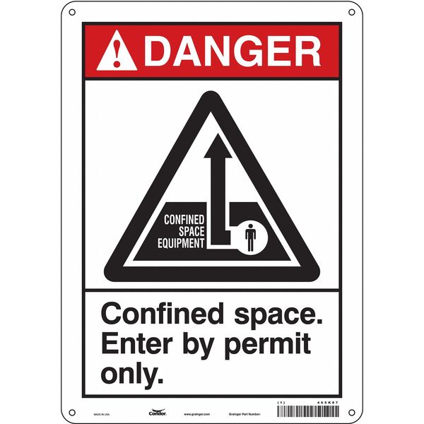 Safety Sign, 14 in Height, 10 in Width, Aluminum, Vertical Rectangle, English, 465K87