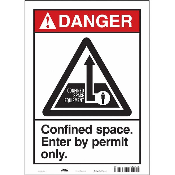 Safety Sign, 14 in Height, 10 in Width, Vinyl, Vertical Rectangle, English, 465K94