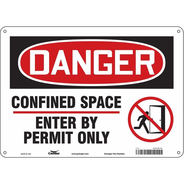 Safety Sign, 10 in Height, 14 in Width, Polyethylene, Horizontal Rectangle, English, 465K20