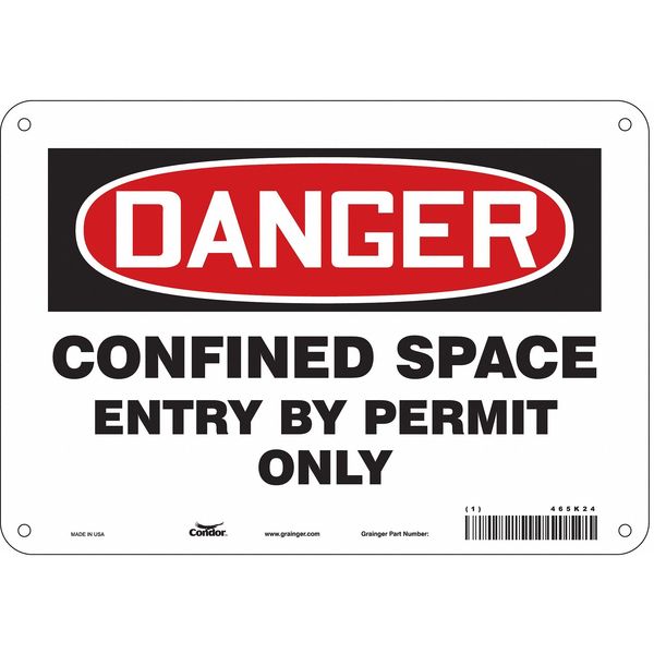 Safety Sign, 7 in Height, 10 in Width, Aluminum, Vertical Rectangle, English, 465K24