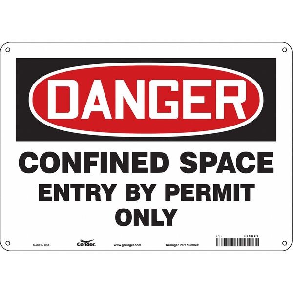 Safety Sign, 10 in Height, 14 in Width, Polyethylene, Horizontal Rectangle, English, 465K29