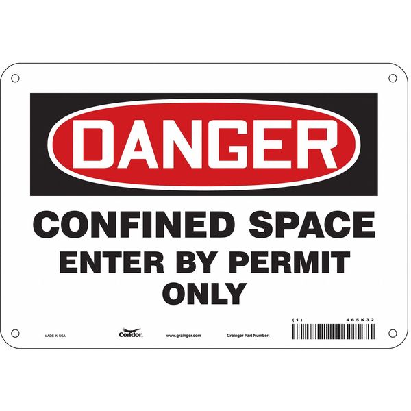 Safety Sign, 7 in Height, 10 in Width, Aluminum, Vertical Rectangle, English, 465K32