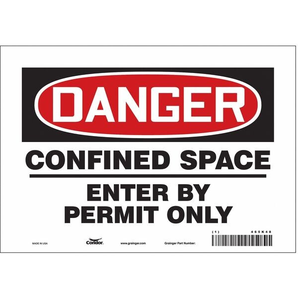 Safety Sign, 7 in Height, 10 in Width, Vinyl, Vertical Rectangle, English, 465K48
